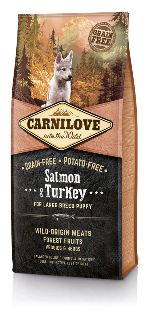 Carnilove Salmon & Turkey Large Breed Puppy - 12kg - karma sucha dla szczeniaka - miskakarmypl