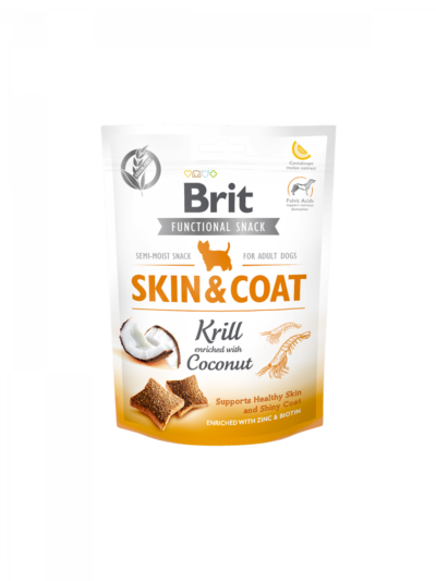 Brit Care Functional Snack Skin&Coat Krill - 150g przysmaki dla psa miskakarmypl