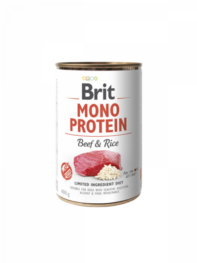 Brit Mono Protein Beef & Rice - 400g puszka dla psa miskakarmypl