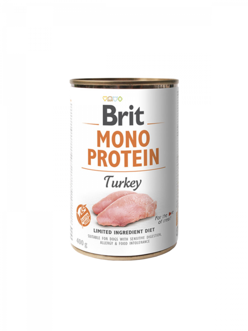 Brit Mono Protein Turkey - 400g puszka dla psa miskakarmypl