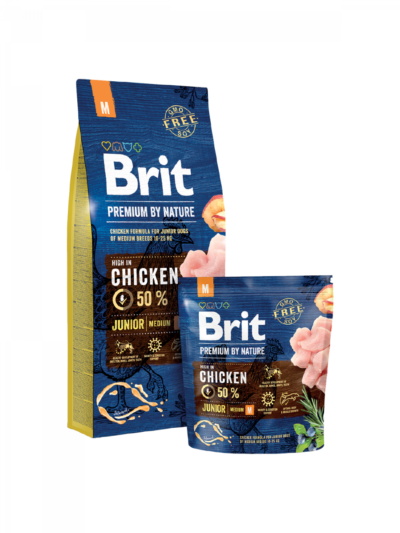 Brit Premium By Nature Junior M - sucha karma dla psa - miskakarmypl