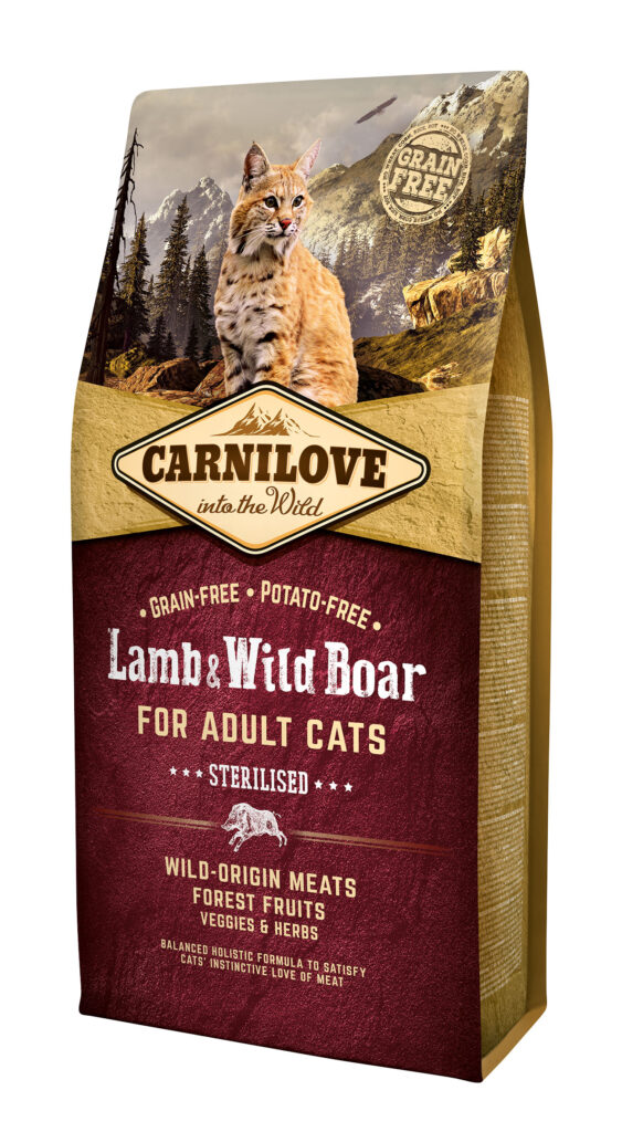 Carnilove Lamb & Wildboar Sterilised - 6kg - karma sucha - kot - sterylizacja - miskakarmypl