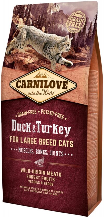 Carnilove - Duck & Turkey - 6kg - karma sucha - kot rasa duża - miskakarmypl