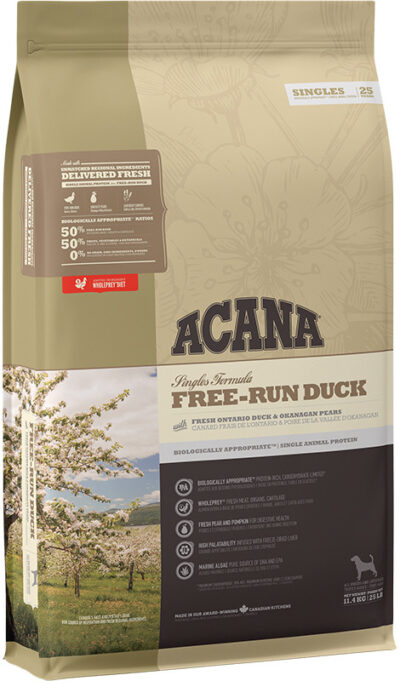 Acana Singles Free-Run Duck - sucha karma dla psa - 11,4kg - MiskaKarmy.pl