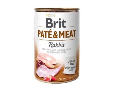 Brit - Pate & Meat - Rabbit - 400g puszka - mokra karma dla psa - miskakarmypl