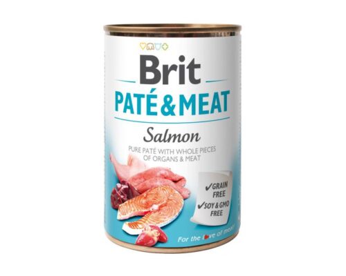 Brit - Pate & Meat - Salmon - 400g puszka - mokra karma dla psa - miskakarmypl