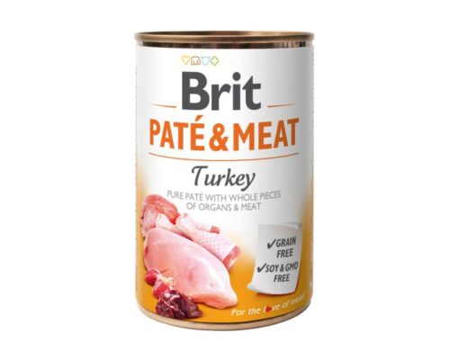 Brit - Pate & Meat - Turkey - 400g puszka - mokra karma dla psa - miskakarmypl