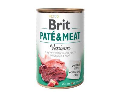 Brit - Pate & Meat - Venison - 400g puszka - mokra karma dla psa - miskakarmypl