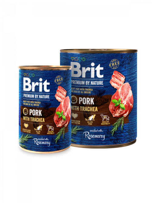 Brit Premium By Nature Pork with Trachea - puszka dla psa - karma mokra - miskakarmypl