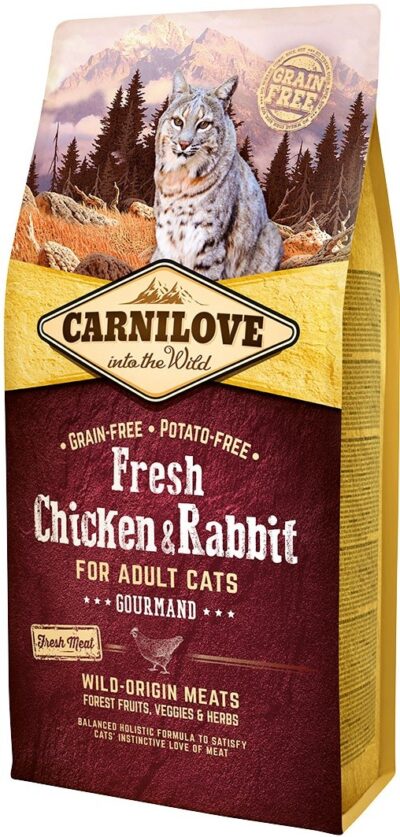 Carnilove Fresh Chicken & Rabbit Gourmand - 6kg - karma sucha - kot - miskakarmypl