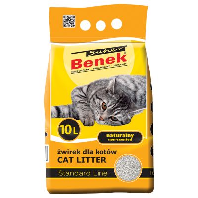 Super Benek Standard Naturalny - 5l 10l Żwirek bentonitowy dla kota miskakarmypl