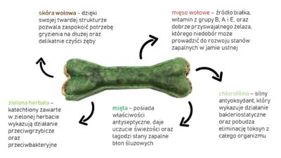 Syta Micha - kość funkcyjna do żucia na świeży oddech- infografika - MiskaKarmypl