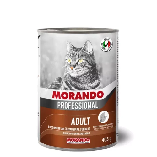 Morando Professional z kawałkaami dziczyzny i królika - 405g puszka dla kota miskakarmy