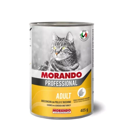 Morando Professional z kawałkami kurczaka i indyka - 405g puszka dla kota - miskakarmypl