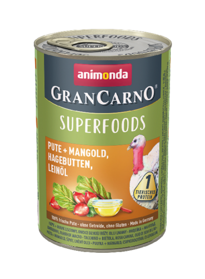 Animonda - GranCarno - Superfoods - Adult - Indyk - Pies - Karma - Mokra - 400g - MiskaKarmy.pl