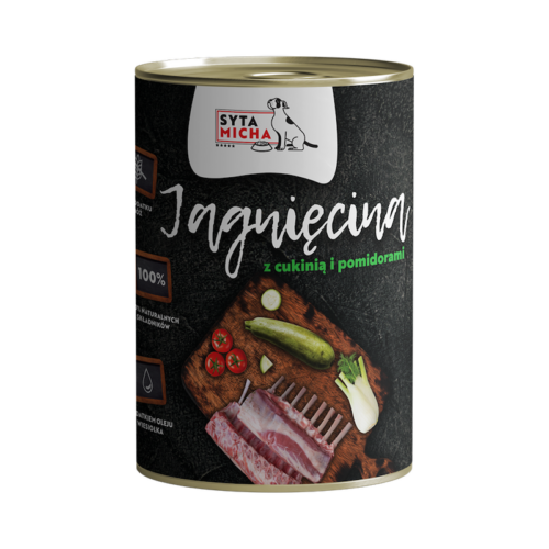 Syta Micha - Jagnięcina z cukinią i pomidorami - mokra karma dla psa - puszka 400g - miskakarmypl