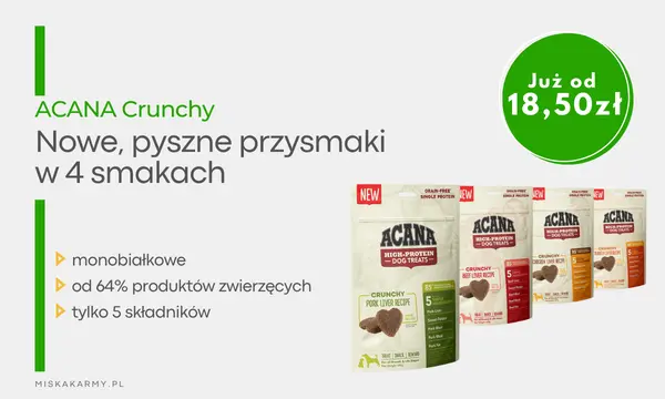 ACANA Crunchy - nowe monobiałkowe przysmaki w MiskaKarmy.pl