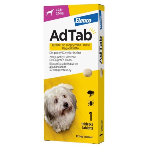 Elanco - Adtab - 112mg - Tabletka - Przeciwko - Pchłom - Kleszczom - Dla - Psa - Miskakarmy.pl