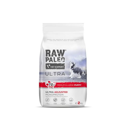 Vetexpert - Raw - Paleo - Ultra - Medium - Large - Puppy - Wołowina -Sucha - Karma - Dla - Psa - Miskakarmy.pl